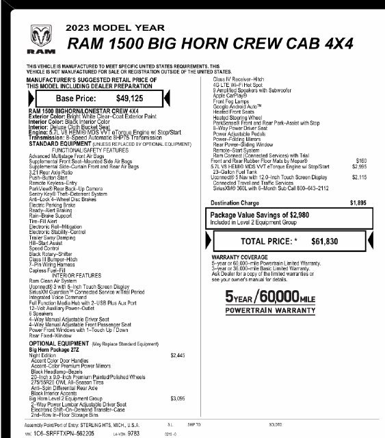 Used 2023 RAM 1500 Big Horn AWD/4WD image 5