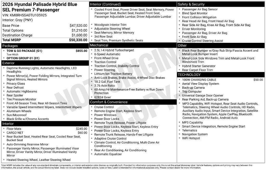 New 2026 Hyundai Palisade SEL Premium w/ Tow & Go Package FWD image 4