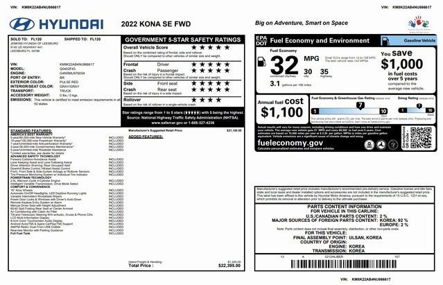 Used 2022 Hyundai Kona SE image 3