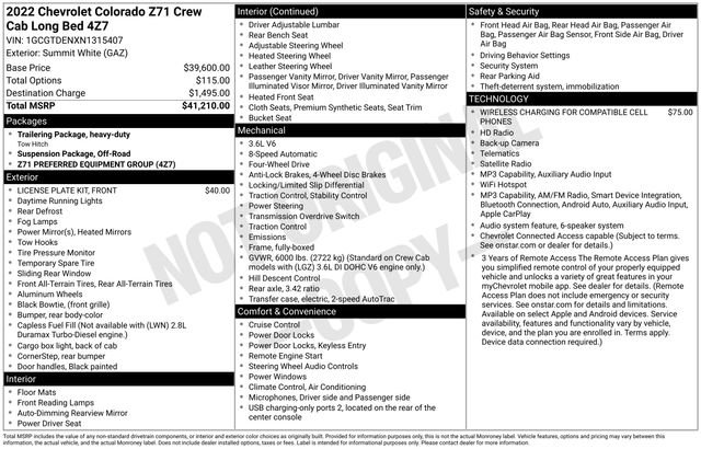 Used 2022 Chevrolet Colorado Z71 AWD/4WD image 27