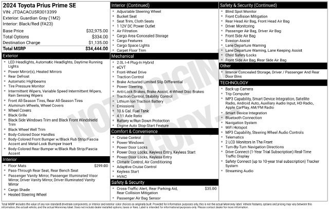 Certified 2024 Toyota Prius Prime FWD image 34