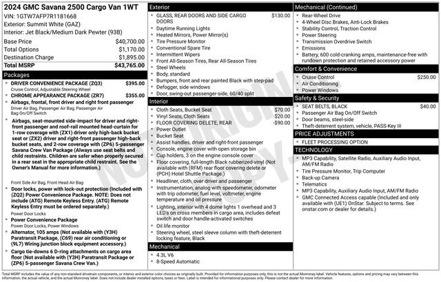 Used 2024 GMC Savana 2500 w/ Driver Convenience Package image 20