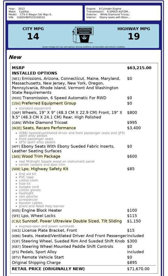 Used 2012 Cadillac CTS V w/ Wood Trim Package image 4