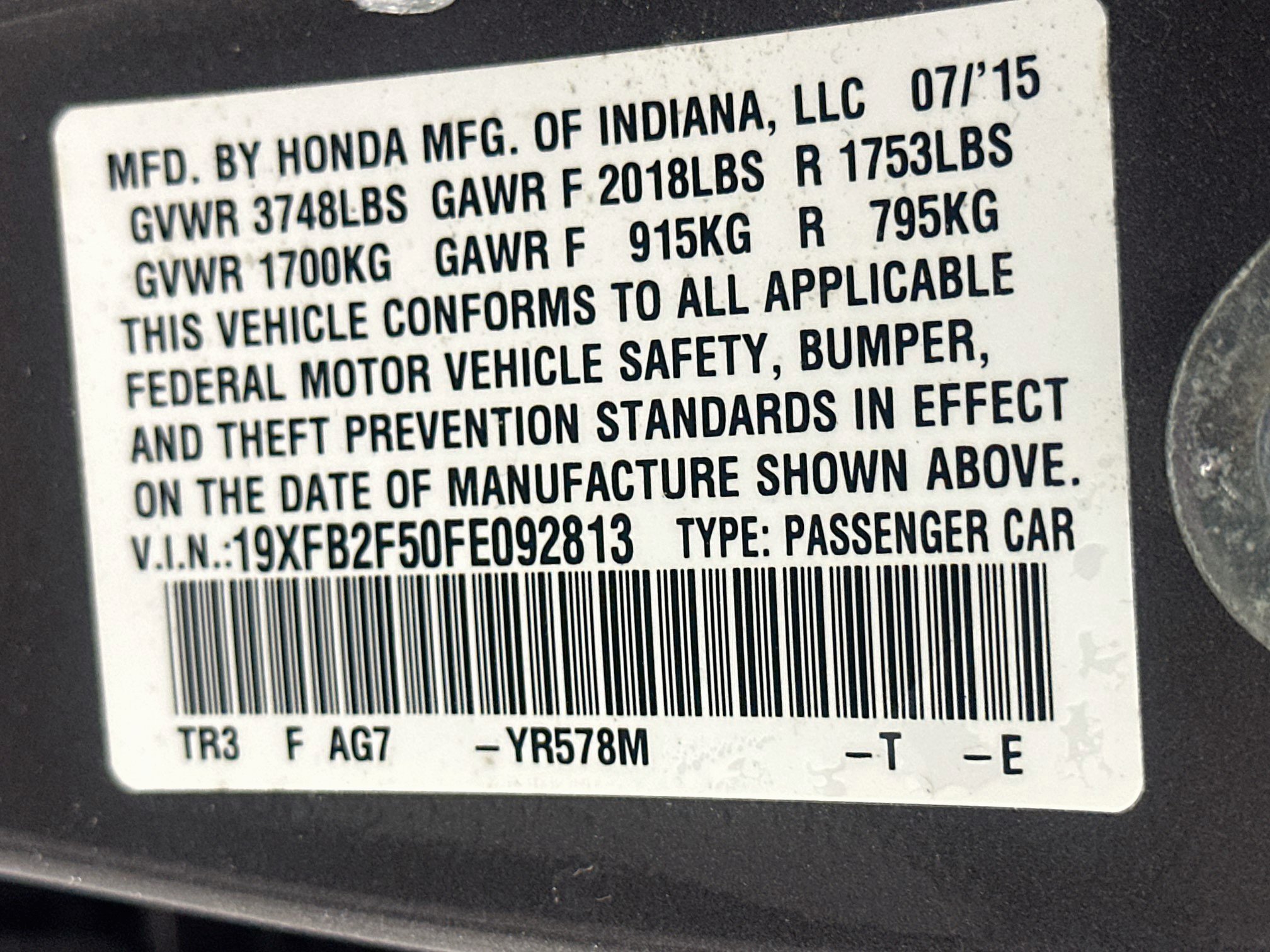 Used 2015 Honda Civic LX image 12
