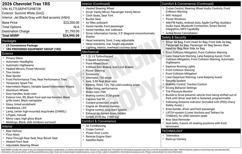 New 2026 Chevrolet Trax RS FWD image 4