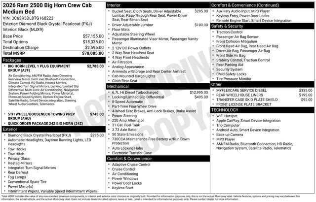 New 2026 RAM 2500 Big Horn AWD/4WD image 42