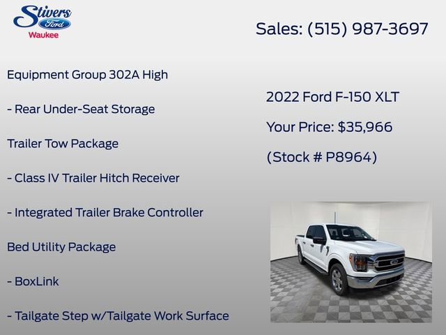 Used 2022 Ford F150 XLT w/ Equipment Group 302A High AWD/4WD image 22