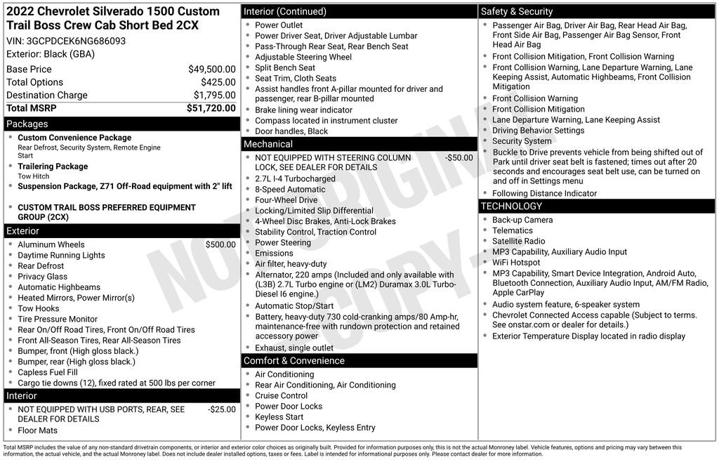 Used 2022 Chevrolet Silverado 1500 Custom Trail Boss AWD/4WD image 5