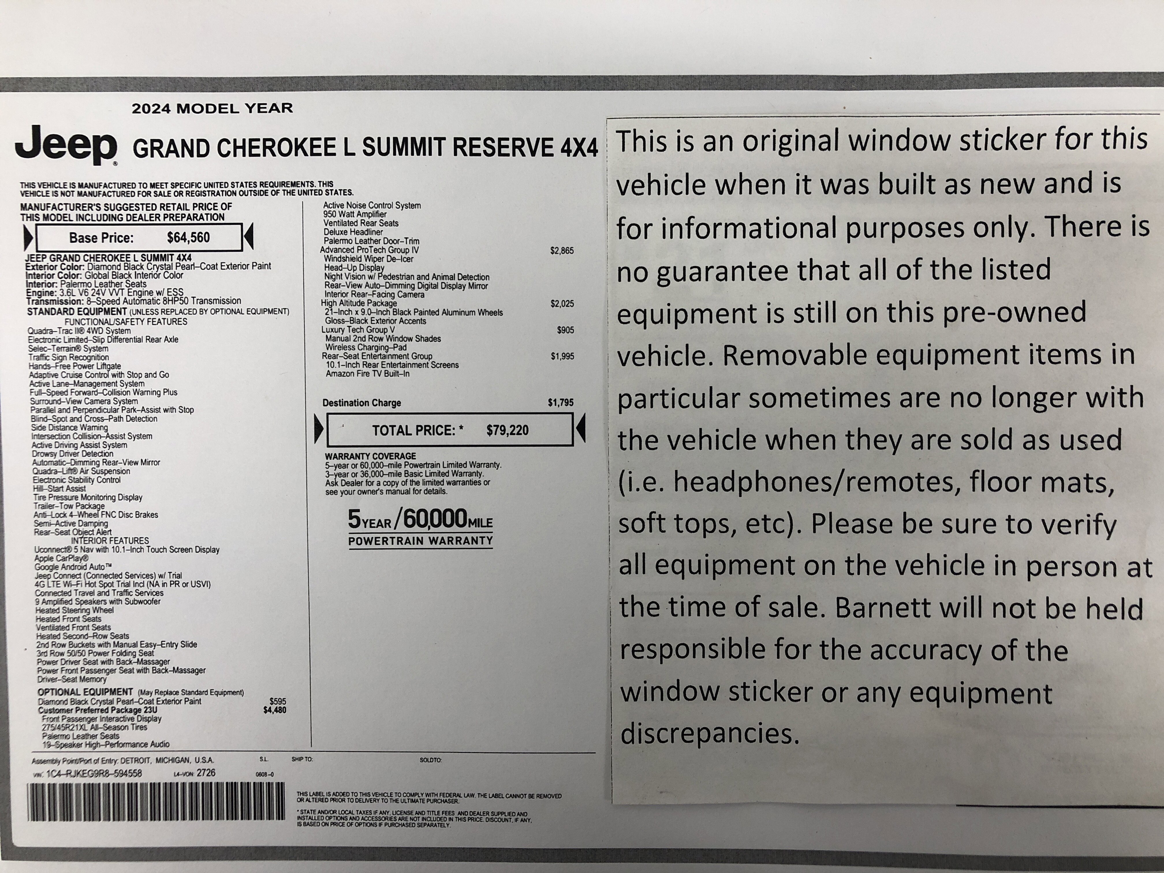 Certified 2024 Jeep Grand Cherokee L Summit image 2