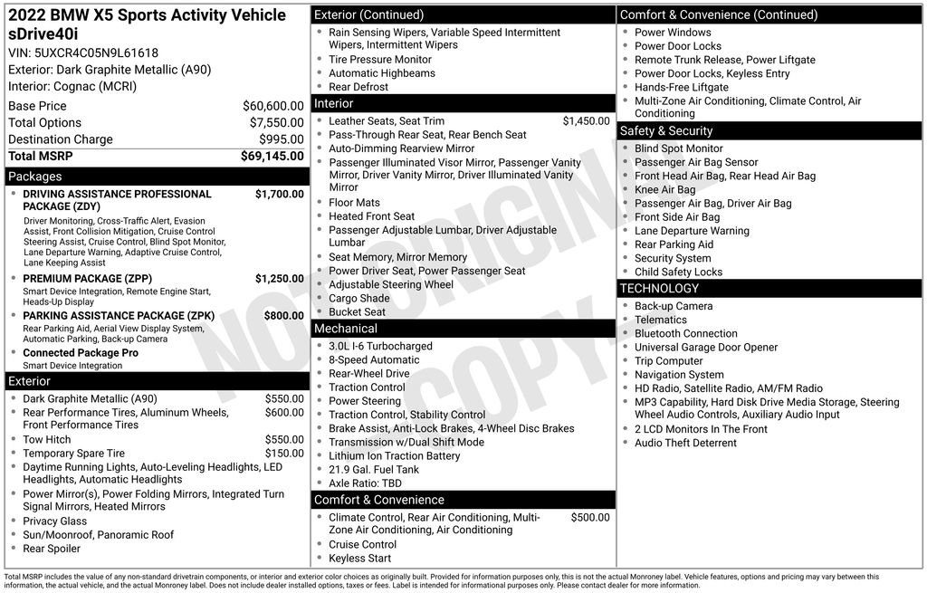 Used 2022 BMW X5 sDrive40i RWD image 39