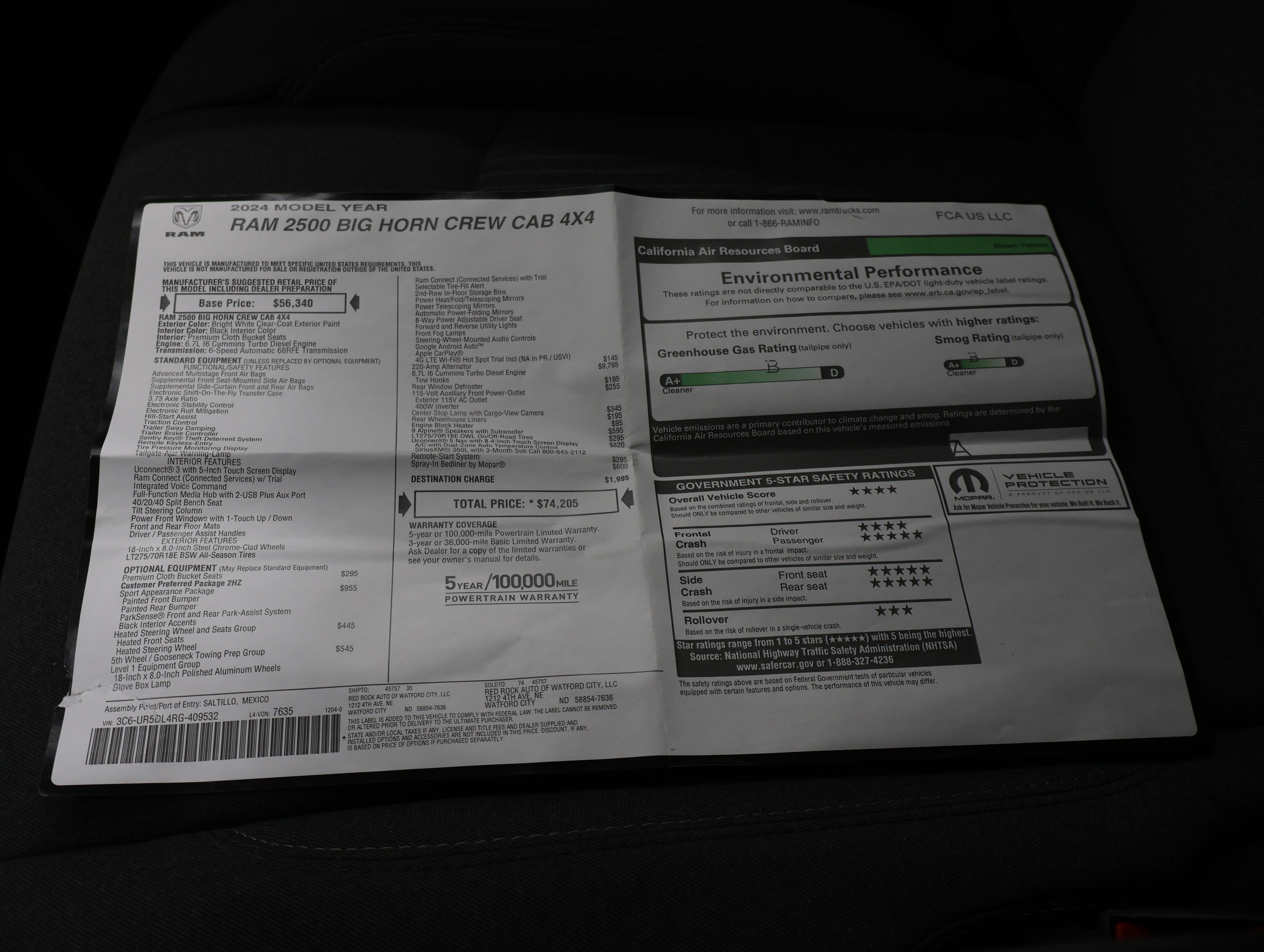 Used 2024 RAM 2500 Big Horn w/ Sport Appearance Package image 71