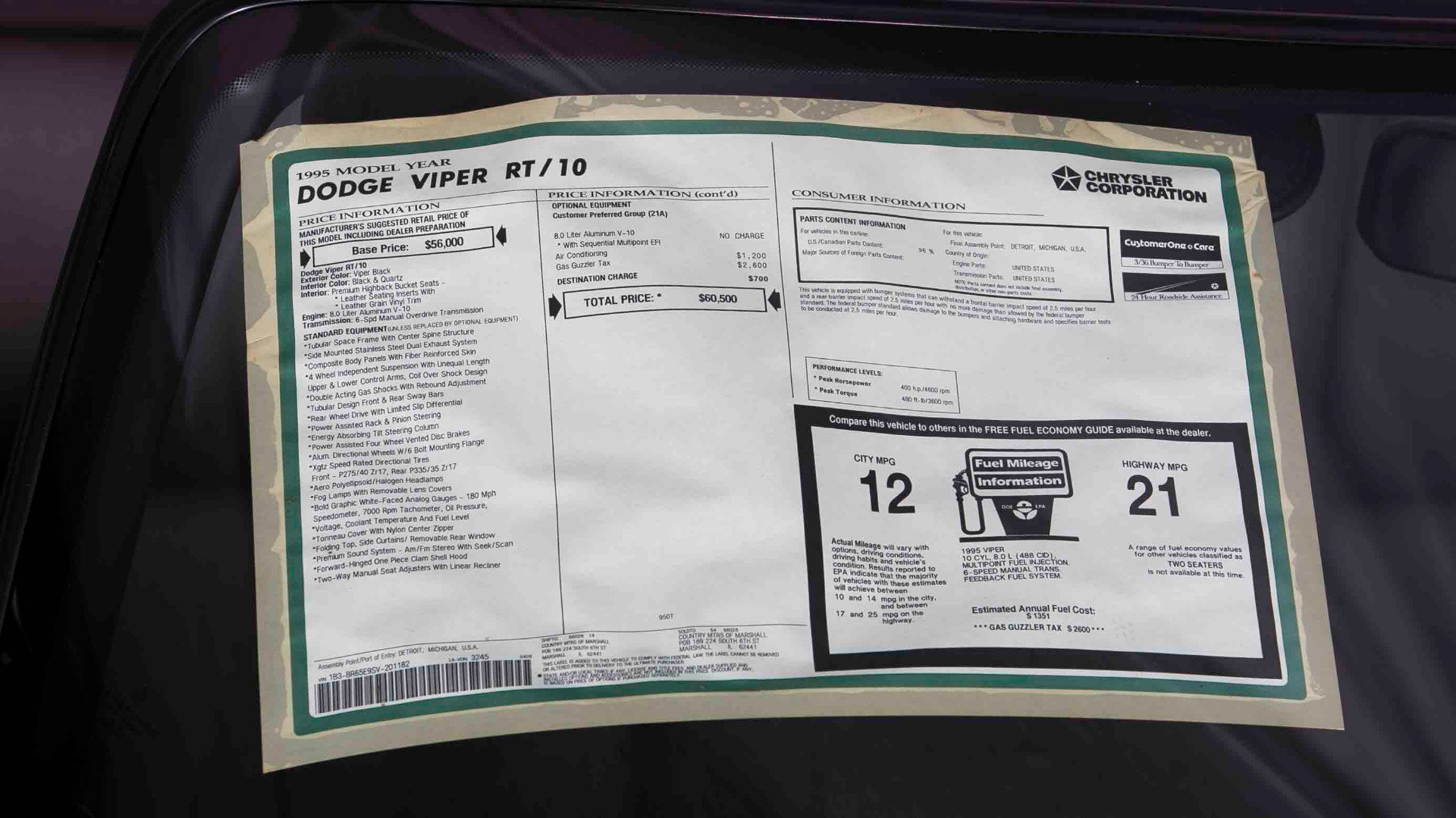 Used 1995 Dodge Viper RT/10 image 94