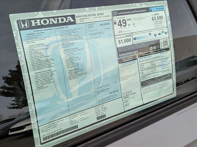 New 2026 Honda Civic FWD Hybrid Sedan image 17