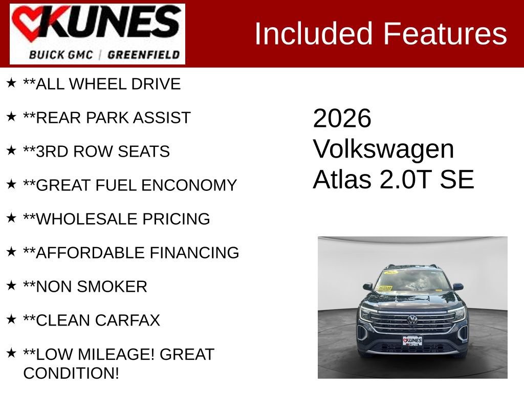 Used 2026 Volkswagen Atlas SE AWD/4WD image 3