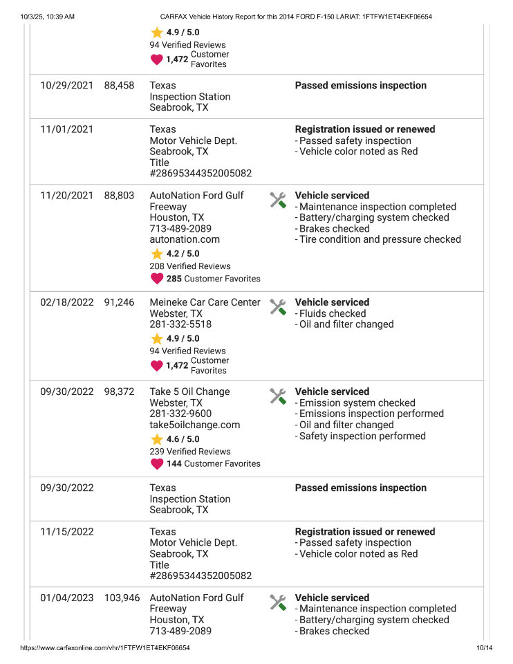 Used 2014 Ford F150 Lariat w/ Equipment Group 502A Luxury image 91