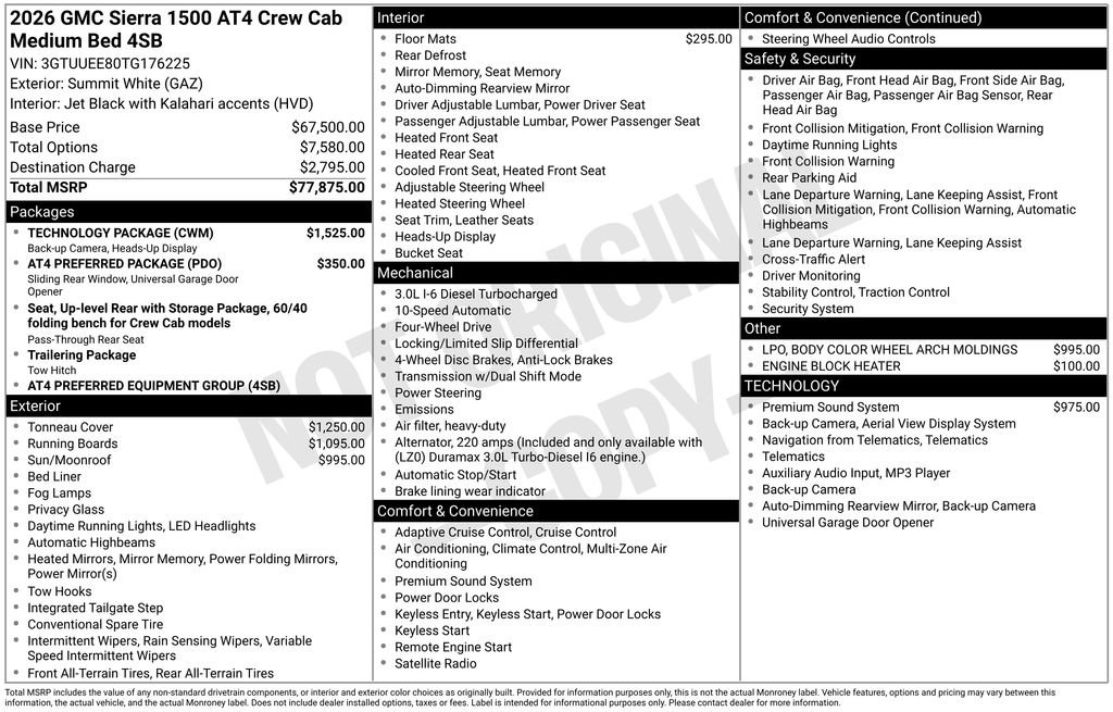 New 2026 GMC Sierra 1500 AT4 w/ Technology Package image 47
