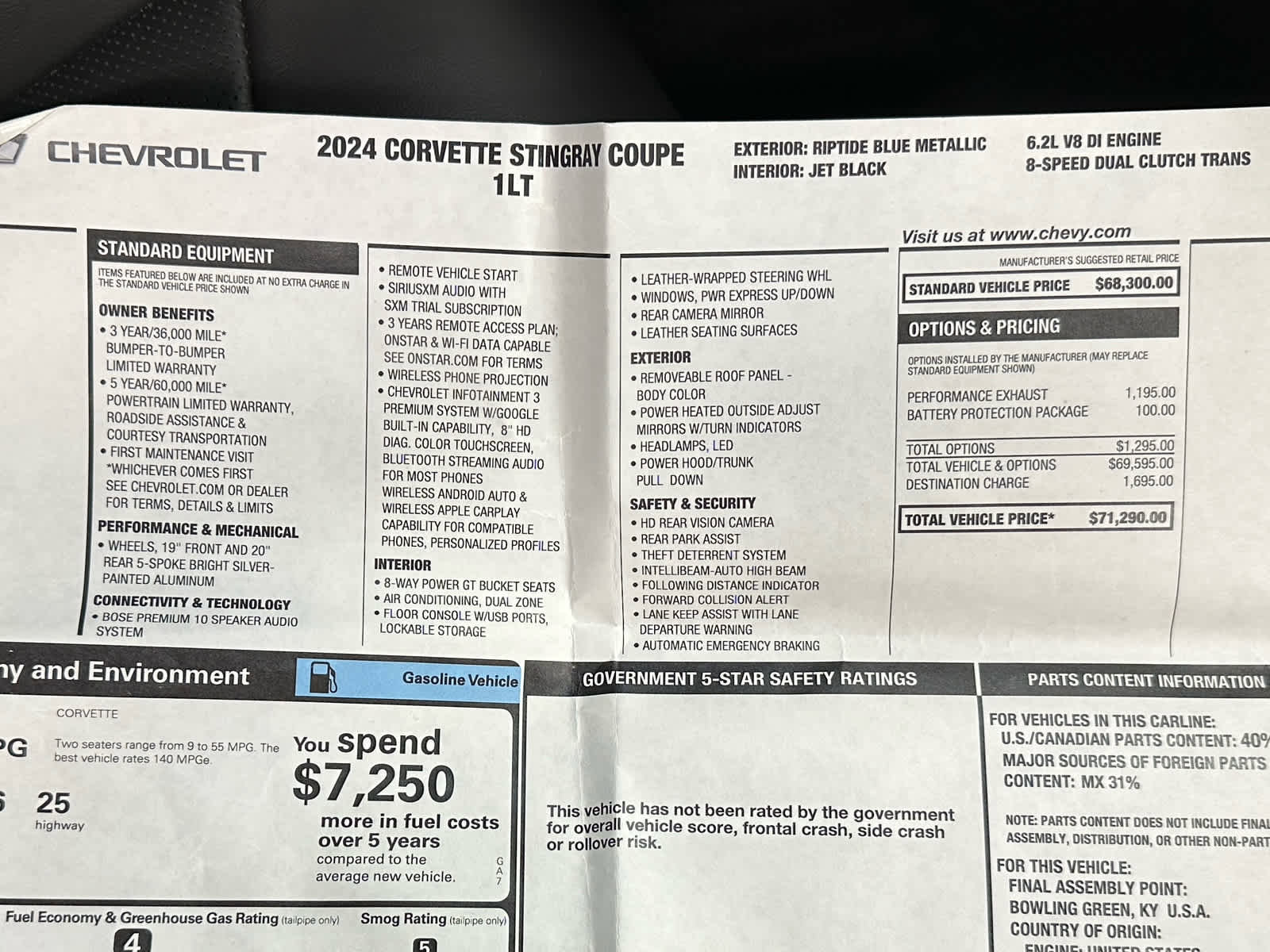 Used 2024 Chevrolet Corvette Stingray Coupe w/ Battery Protection Package image 33