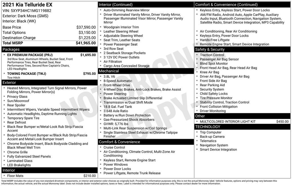 Used 2021 Kia Telluride EX w/ EX Premium Package image 14