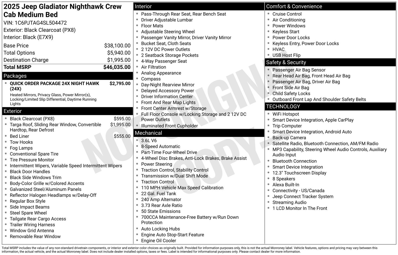 Used 2025 Jeep Gladiator Sport AWD/4WD image 12