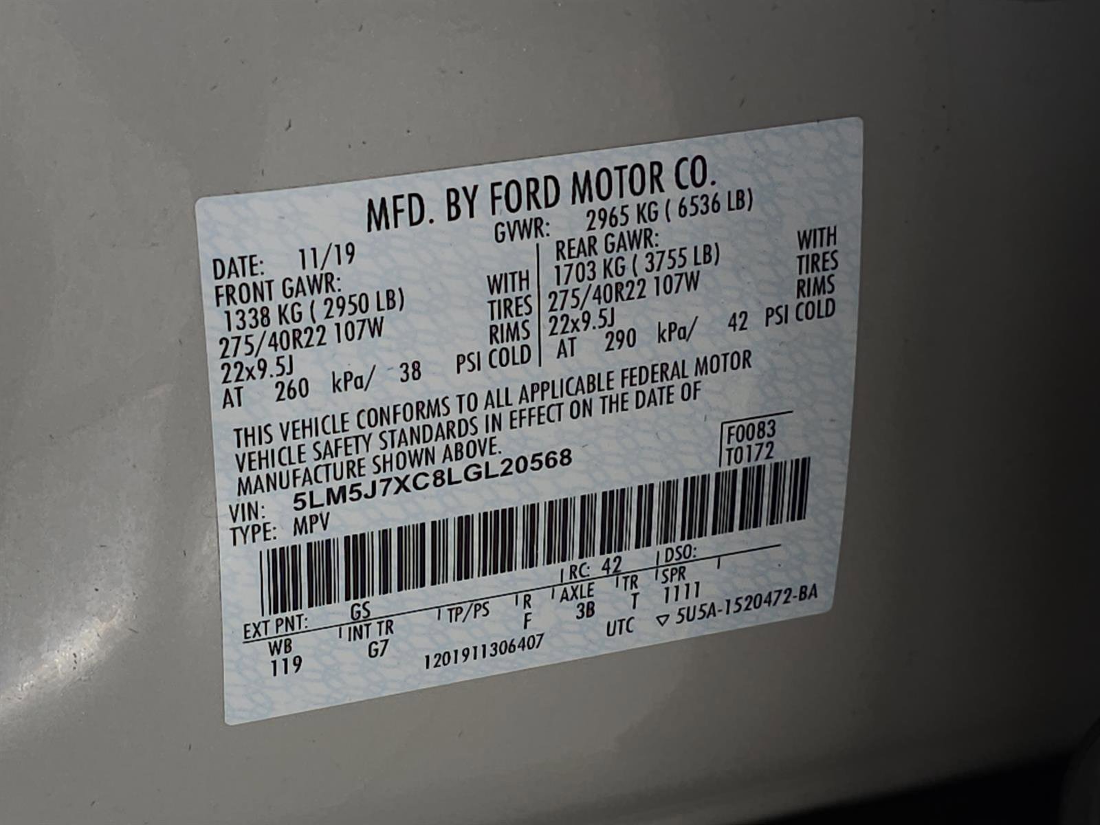 Used 2020 Lincoln Aviator Reserve w/ Equipment Group 202A image 45