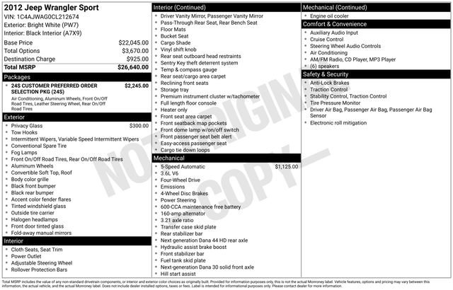 Used 2012 Jeep Wrangler Sport image 9