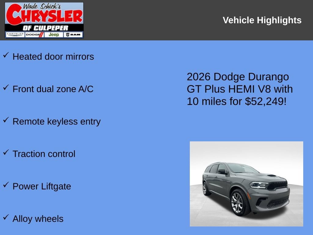 New 2026 Dodge Durango GT w/ Tow 'N Go Package AWD/4WD image 7