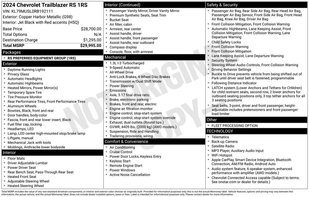 Used 2024 Chevrolet TrailBlazer RS AWD/4WD image 6