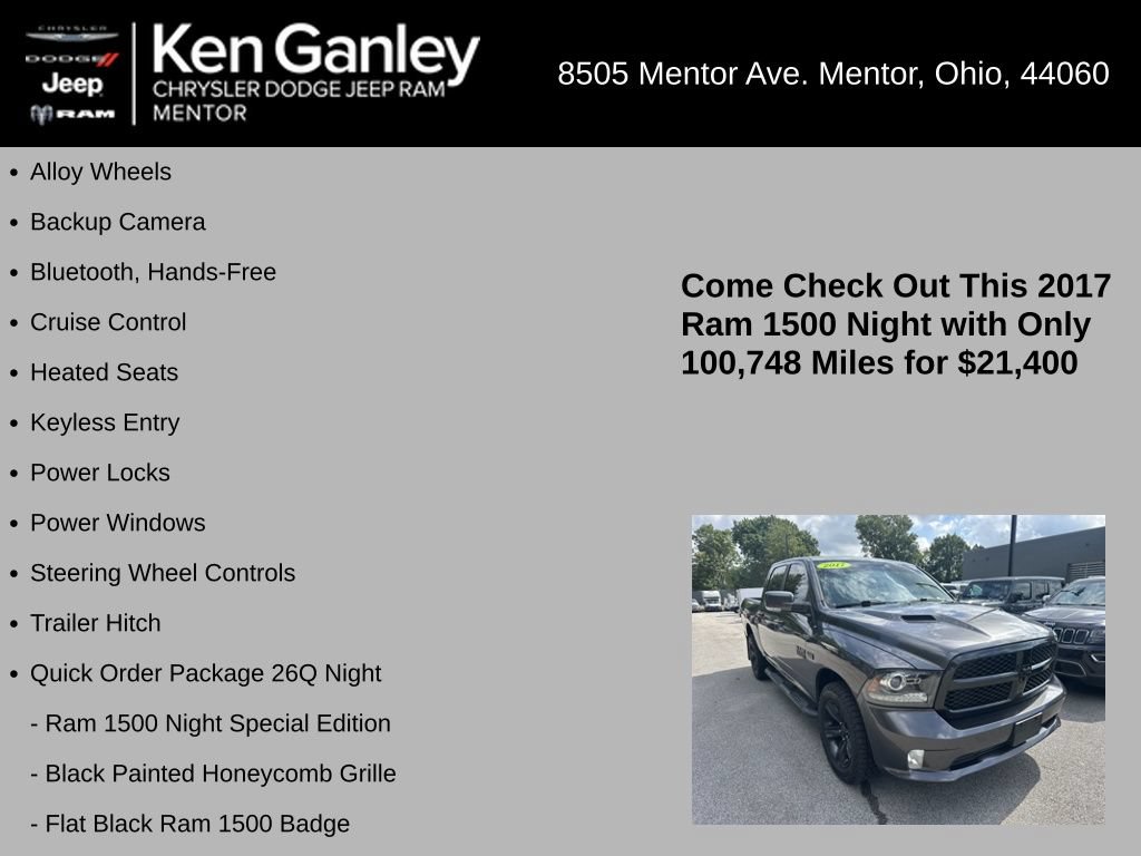 Used 2017 RAM 1500 Sport w/ Quick Order Package 26Q Night AWD/4WD image 5