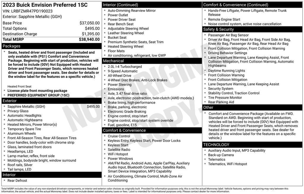 Certified 2023 Buick Envision Preferred AWD/4WD image 40