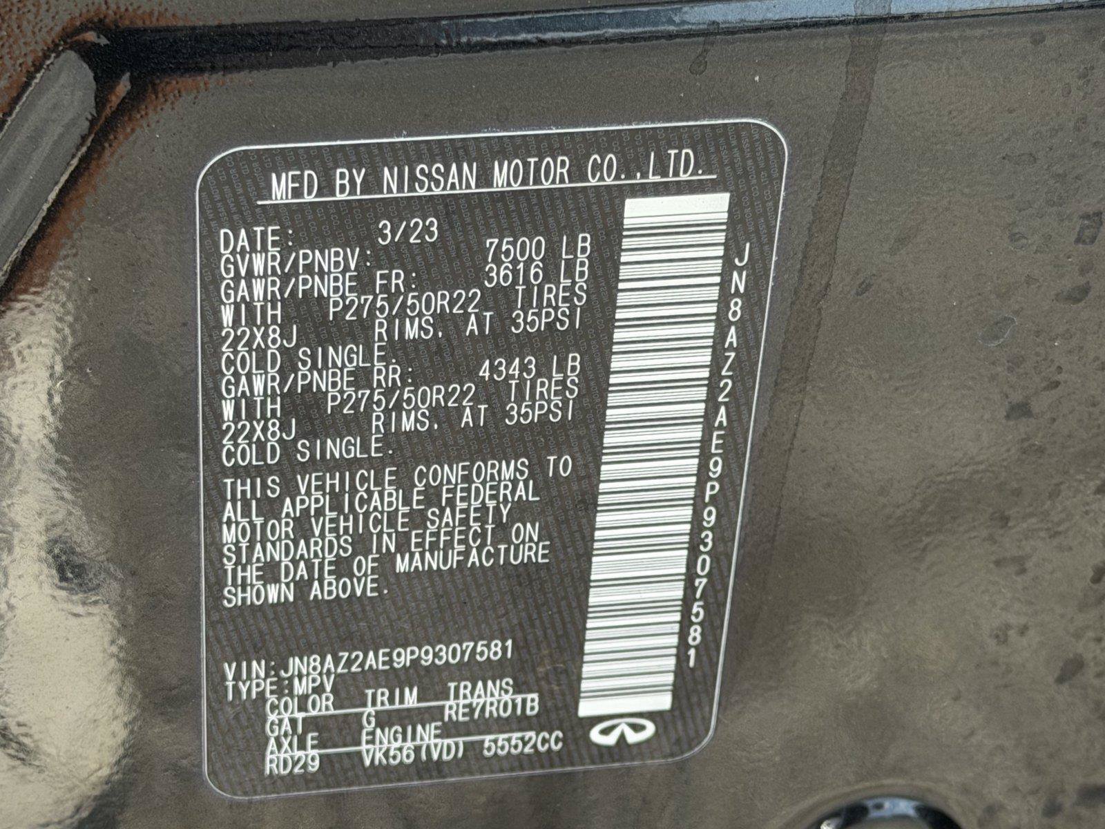 Used 2023 INFINITI QX80 Premium Select w/ Cargo Package AWD/4WD image 32