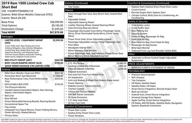 Used 2019 RAM 1500 Limited AWD/4WD image 3