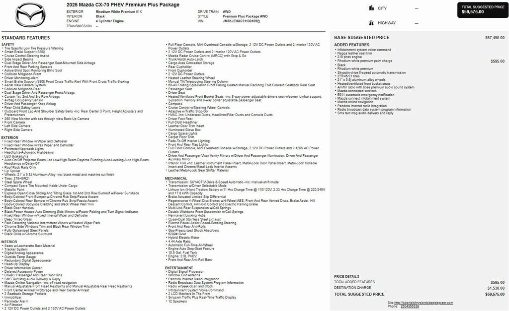 Certified 2025 MAZDA CX-70 Plug-In Hybrid w/ Premium Plus image 27