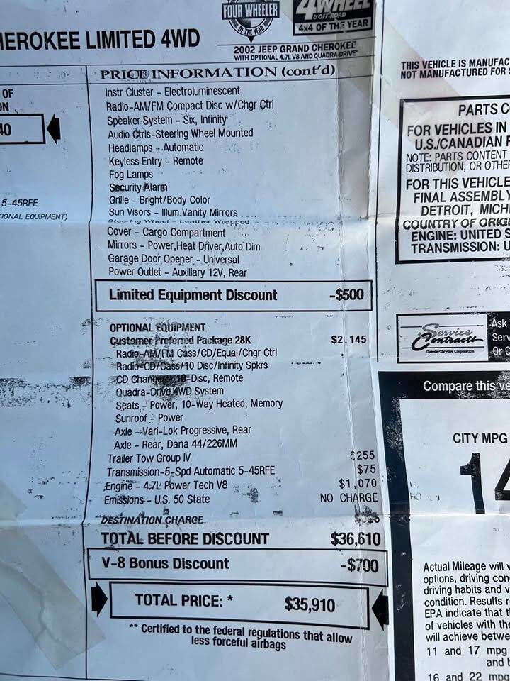 Used 2002 Jeep Grand Cherokee Limited image 15