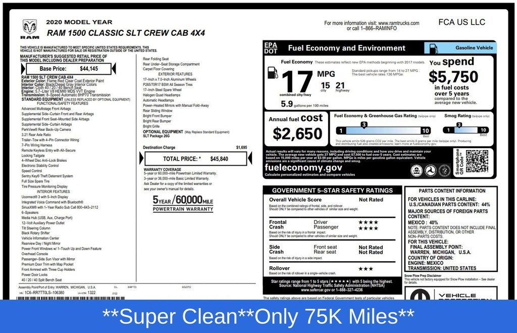 Used 2020 RAM 1500 Classic SLT image 32
