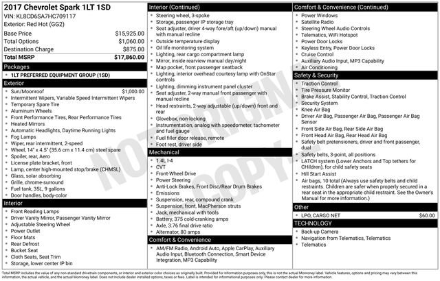 Used 2017 Chevrolet Spark LT FWD image 20