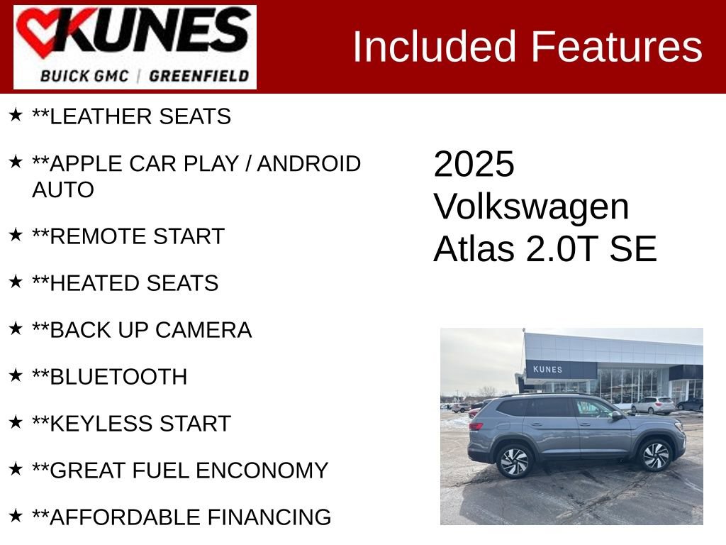 Used 2025 Volkswagen Atlas SE image 2