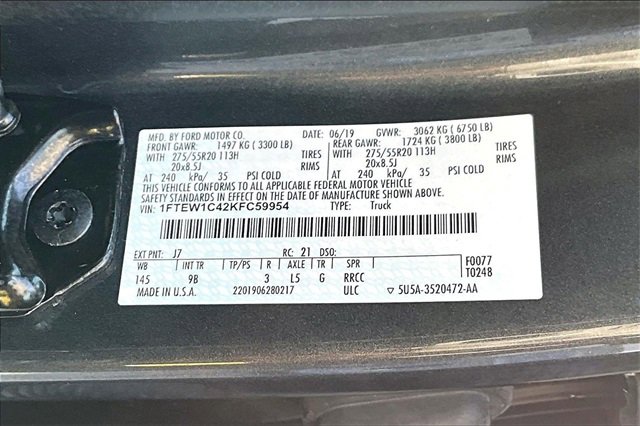 Used 2019 Ford F150 Platinum w/ Equipment Group 701A Luxury image 36