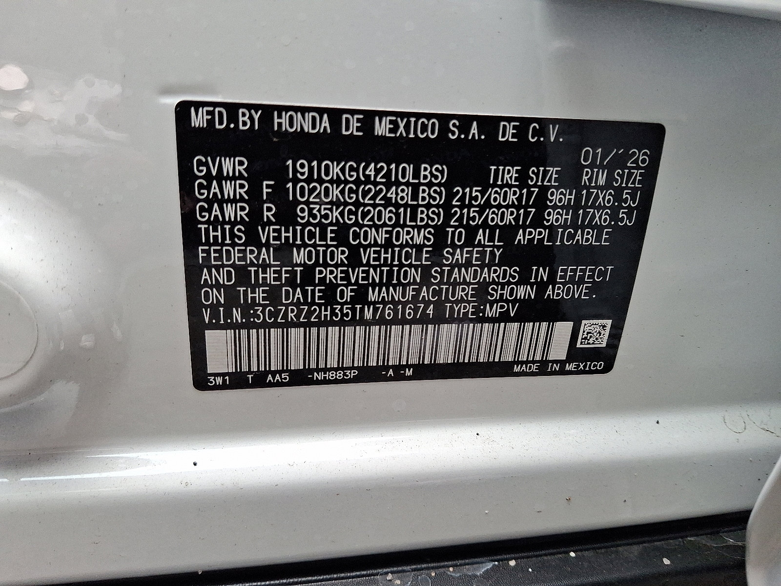 New 2026 Honda HR-V LX image 15