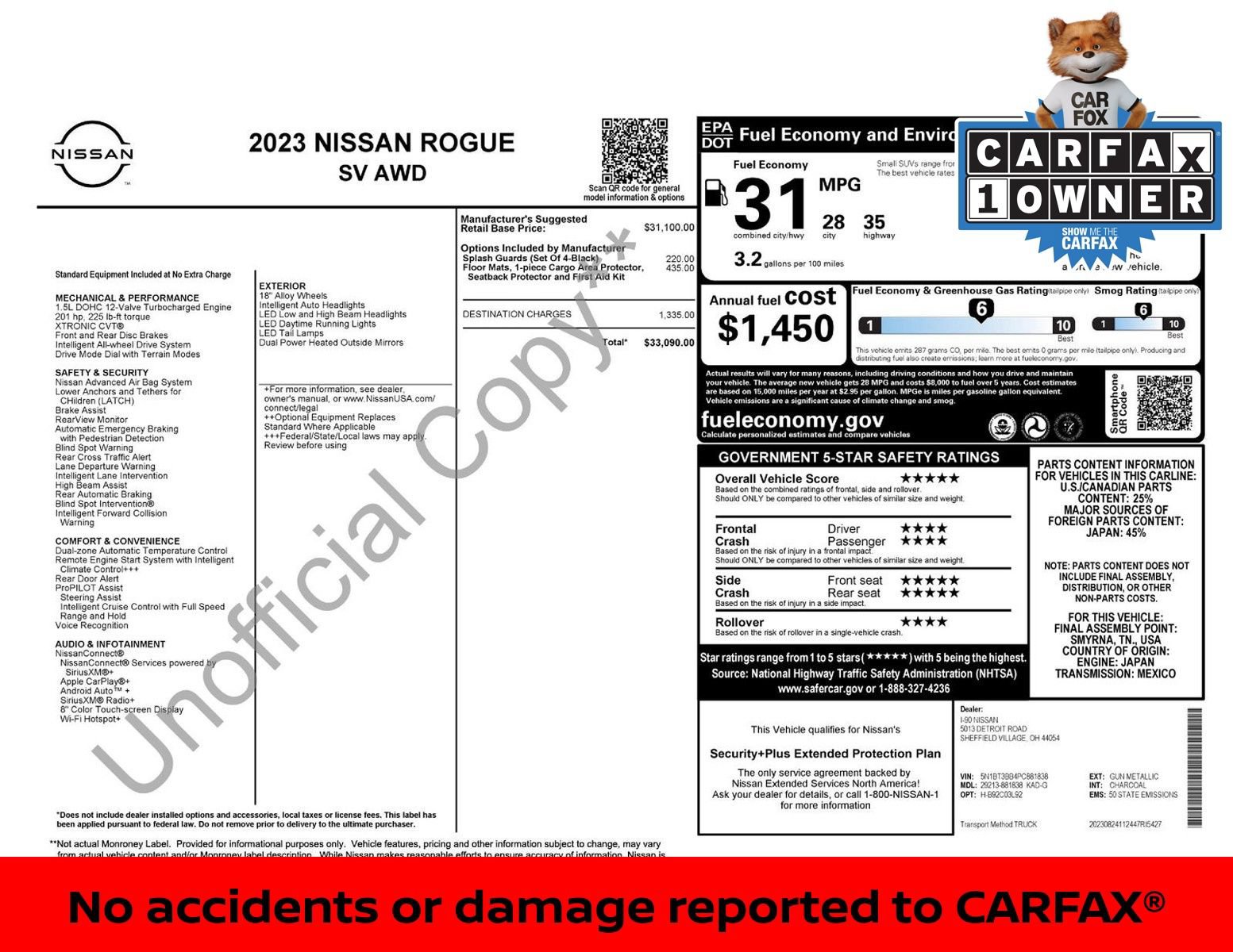 Certified 2023 Nissan Rogue SV AWD/4WD image 3