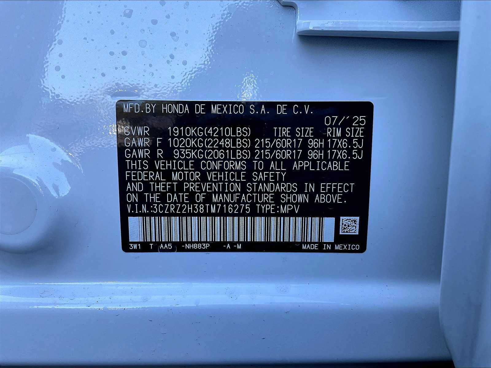New 2026 Honda HR-V LX image 17