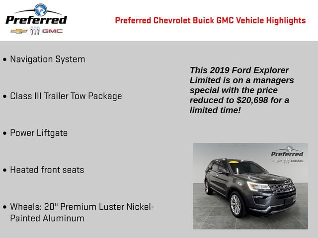 Used 2019 Ford Explorer Limited w/ Class III Trailer Tow Package AWD/4WD image 2