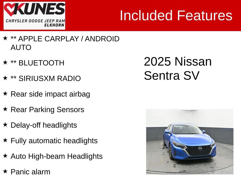 Used 2025 Nissan Sentra SV FWD image 2