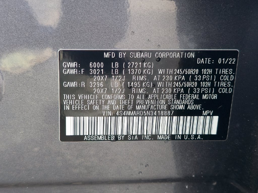 Used 2022 Subaru Ascent Touring w/ Popular Package #2A AWD/4WD image 35