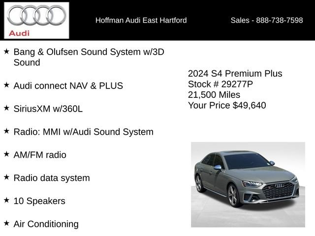 Used 2024 Audi S4 Premium Plus w/ Premium Plus Package AWD/4WD image 24