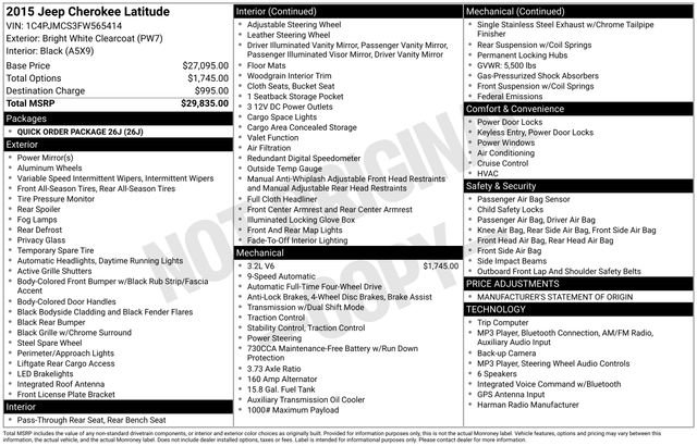 Used 2015 Jeep Cherokee Latitude AWD/4WD image 7