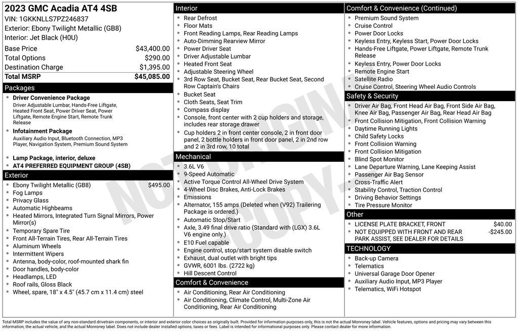 Used 2023 GMC Acadia AT4 image 40