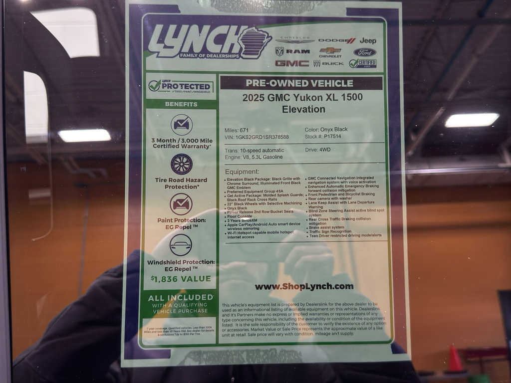 Used 2025 GMC Yukon XL Elevation w/ LPO, Elevation Black Package image 43