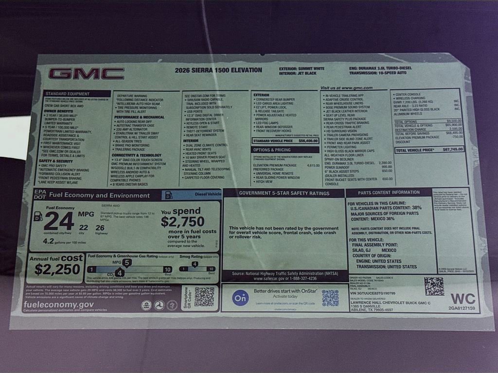 New 2026 GMC Sierra 1500 Elevation w/ Elevation Premium Package image 20