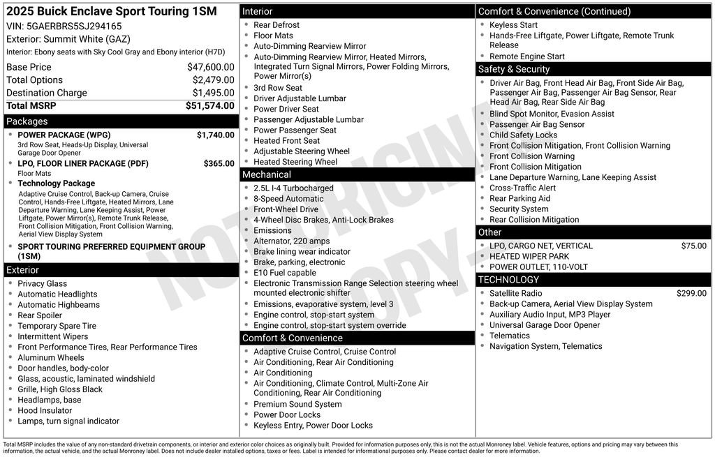 New 2025 Buick Enclave Sport Touring w/ Power Package image 4