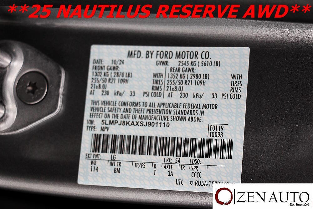 Used 2025 Lincoln Nautilus Reserve image 64